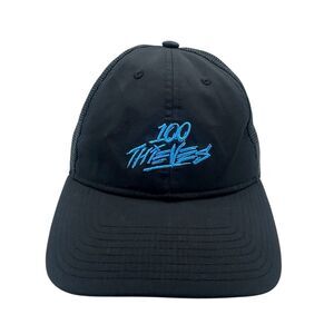 100 Thieves Jam Collection Hat Black Blue Rare Mesh Strapback Cap EUC